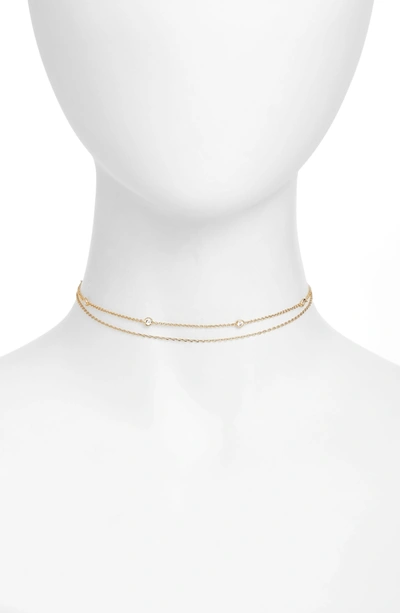 Shop Jules Smith Crimson Chain Choker In Gold/ Clear