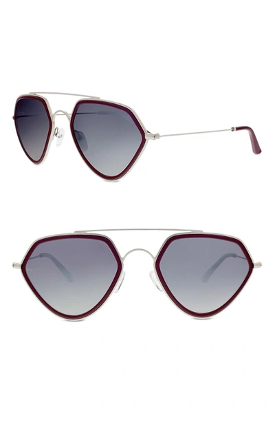 Shop Smoke X Mirrors Geo Ii 54mm Sunglasses - Burgundy/ Silver Mirror