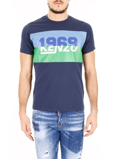 Shop Kenzo Logo T-shirt In Encreblu