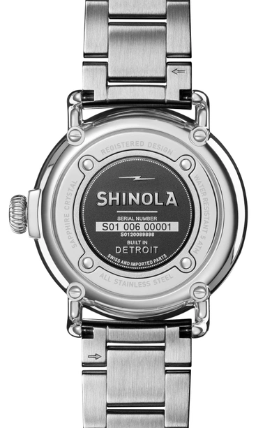 Shop Shinola The Runwell Bracelet Watch, 36mm In Rose Gold/ White/ Silver