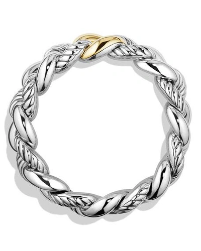 Shop David Yurman Belmont Curb Link Bracelet With 18k Gold In Silver