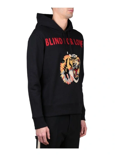 Shop Gucci Blind For Love Cotton Hoodie In Nero