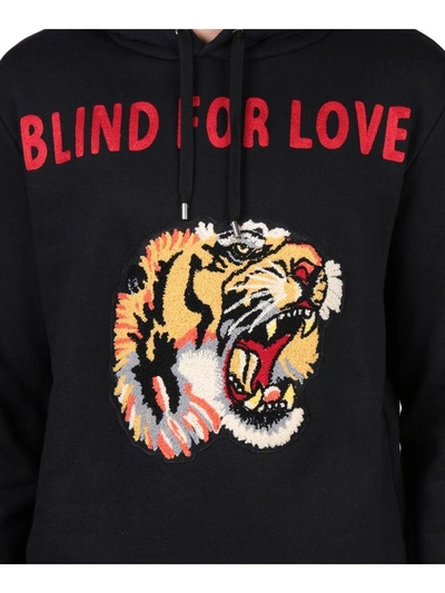 Shop Gucci Blind For Love Cotton Hoodie In Nero