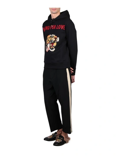 Shop Gucci Blind For Love Cotton Hoodie In Nero