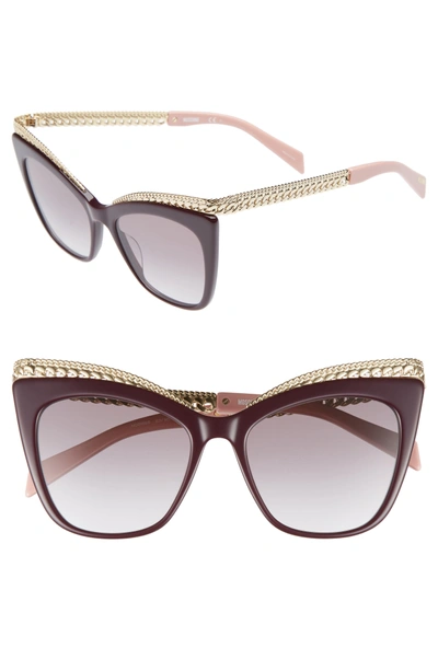 Shop Moschino 52mm Cat's Eye Sunglasses - Violet