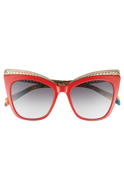 Shop Moschino 52mm Cat's Eye Sunglasses - Red
