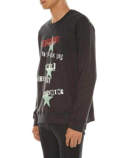 Shop Valentino Printed Sweatshirt In Navy