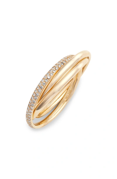 Shop Ef Collection Jumbo Interlocking Triple Ring In Yellow Gold