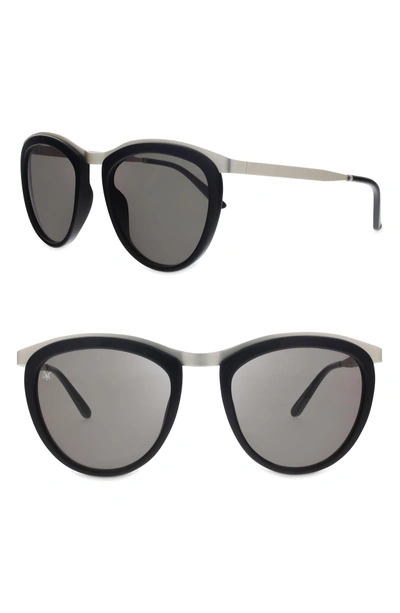 Shop Smoke X Mirrors Comic Strip 51mm Round Sunglasses - Black/ Matte Silver