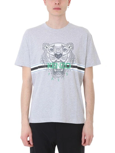 Shop Kenzo Tiger Grey Cotton T-shirt
