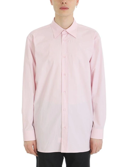 Shop Raf Simons Slight Joy Division Pink Cotton Shirt In Rose-pink