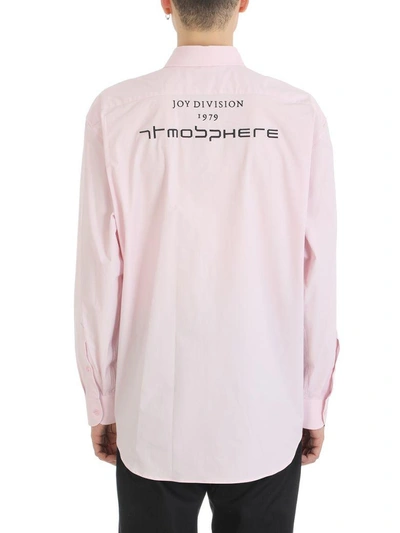 Shop Raf Simons Slight Joy Division Pink Cotton Shirt In Rose-pink