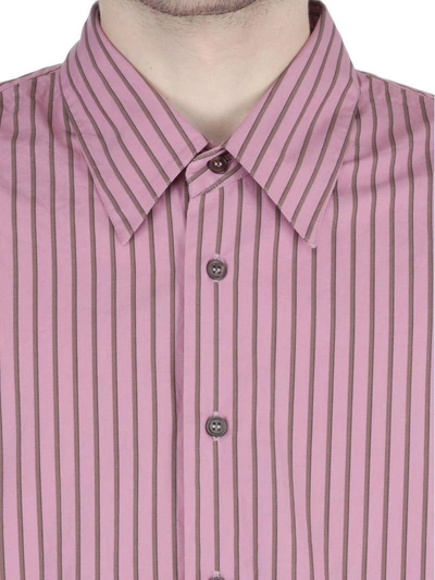 Shop Marni Cotton Shirt In 003f Pink Stripes