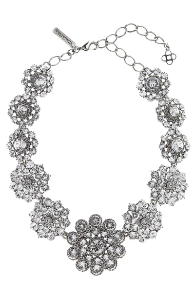 Shop Oscar De La Renta Swarovski Crystal Collar Necklace In Crystal Silver