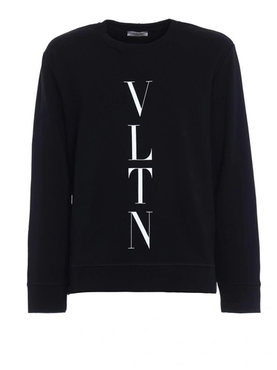 Shop Valentino Branded Sweater In 0no Black-white