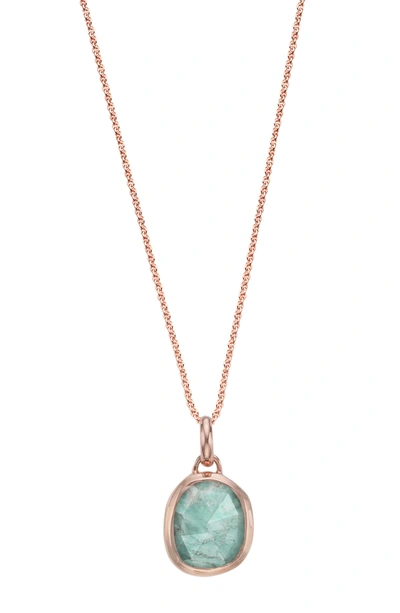 Shop Monica Vinader Siren Semiprecious Stone Pendant Necklace (nordstrom Exclusive) In Amazonite