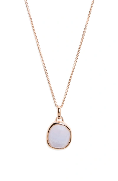 Shop Monica Vinader Siren Semiprecious Stone Pendant Necklace (nordstrom Exclusive) In Blue Lace Agate