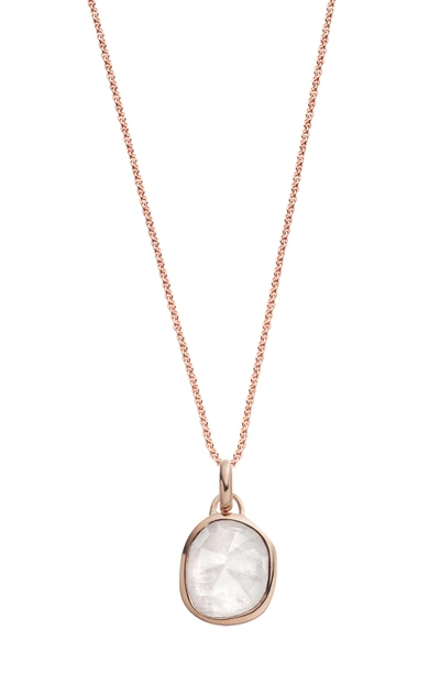 Shop Monica Vinader Siren Semiprecious Stone Pendant Necklace In Moonstone