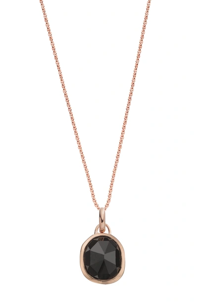Shop Monica Vinader Siren Semiprecious Stone Pendant Necklace (nordstrom Exclusive) In Black Onyx