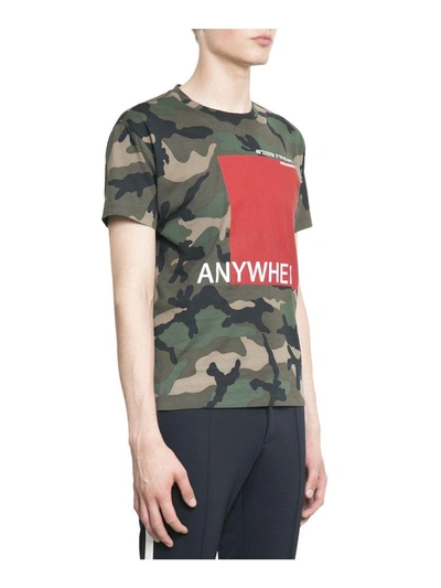 Shop Valentino Anywhen Camouflage Cotton T-shirt In Verde