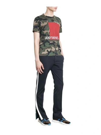 Shop Valentino Anywhen Camouflage Cotton T-shirt In Verde