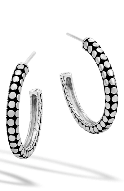 Shop John Hardy 'dot' Medium Hoop Earrings In Silver