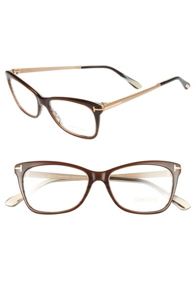 Shop Tom Ford 52mm Cat Eye Optical Glasses In Dark Brown