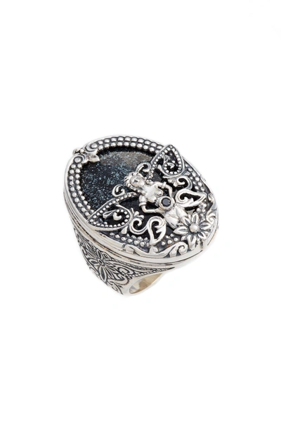 Shop Konstantino Santorini Hematite Ring In Silver/ Hematite