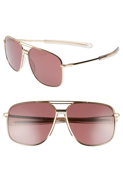 Shop Rag & Bone Caravan 62mm Oversize Aviator Sunglasses In Semi Matte Gold