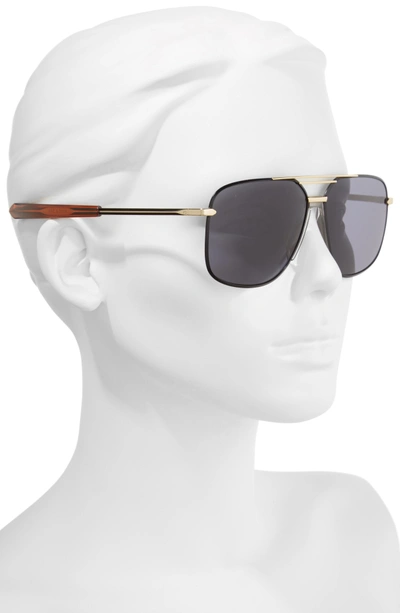 Shop Rag & Bone Caravan 62mm Oversize Aviator Sunglasses In Black/ Gold