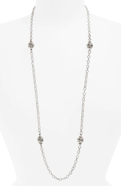 Shop Lagos Torsade Long Station Link Necklace In Silver/ Gold