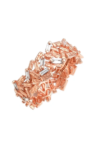 Shop Suzanne Kalan 'firework' Baguette Diamond Eternity Ring In Rose Gold