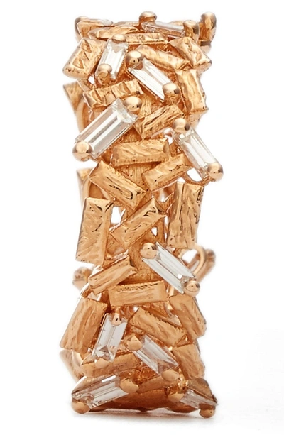 Shop Suzanne Kalan 'firework' Baguette Diamond Eternity Ring In Rose Gold