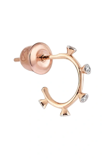 Shop Kismet By Milka Diamond Hoop Earring In Rose Gold