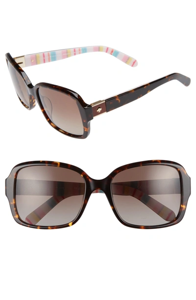 Shop Kate Spade Annor 54mm Polarized Sunglasses - Black Pattern