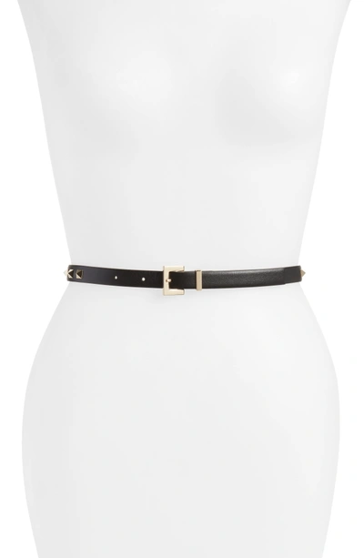 Shop Valentino Garavani Rockstud Leather Belt In 0no Nero