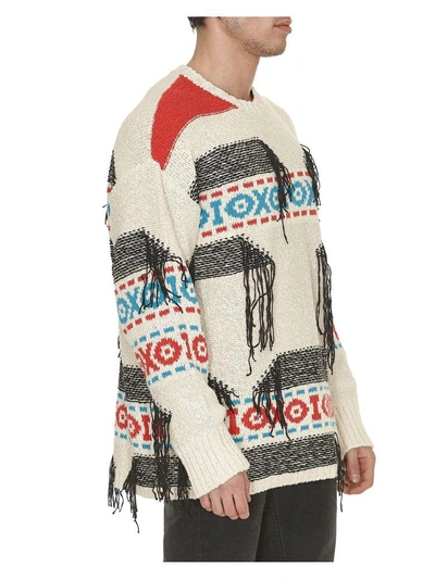 Shop Msgm Knit Sweater In White