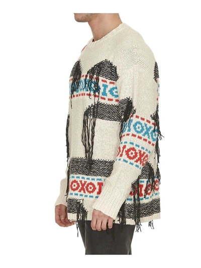 Shop Msgm Knit Sweater In White