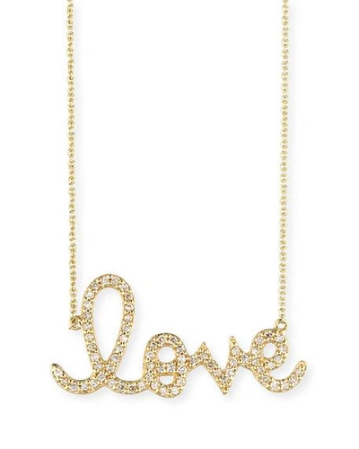 Shop Sydney Evan Large 14k Yellow Gold & Diamond Love Necklace