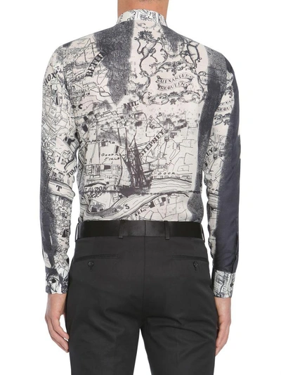 Shop Alexander Mcqueen London Map Print Shirt In Bianco