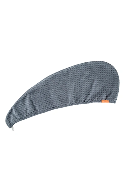 Shop Aquis Waffle Luxe Hair Turban In Moody Grey