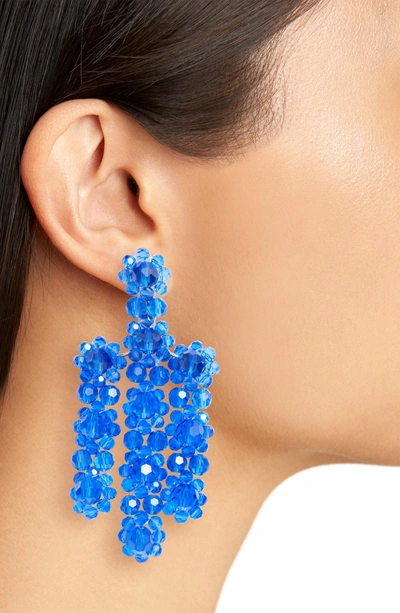 Shop Kate Spade The Bead Goes On Statement Earrings In Blue