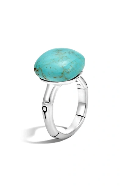 Shop John Hardy 'bamboo' Semiprecious Stone Ring In Silver/ Turquoise