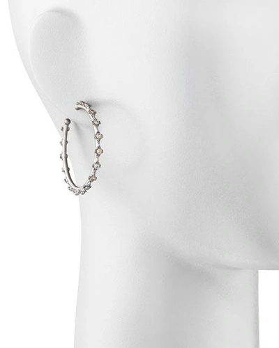 Shop Armenta New World Crivelli Diamond Hoop Earrings In Silver