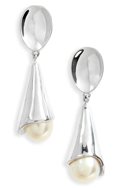 Shop Sophie Buhai Freshwater Pearl Drop Earrings In Sterling Silver/ Pearl