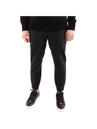 Shop Neil Barrett Wool Gabardine Trousers In Black