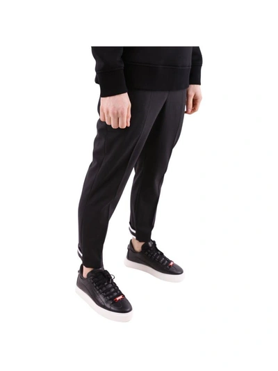 Shop Neil Barrett Wool Gabardine Trousers In Black