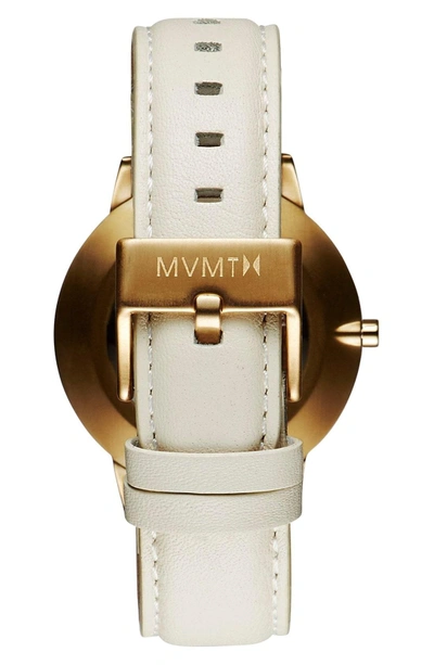 Shop Mvmt Boulevard Leather Strap Watch, 38mm In Cream/ Mother Of Pearl/ Gold