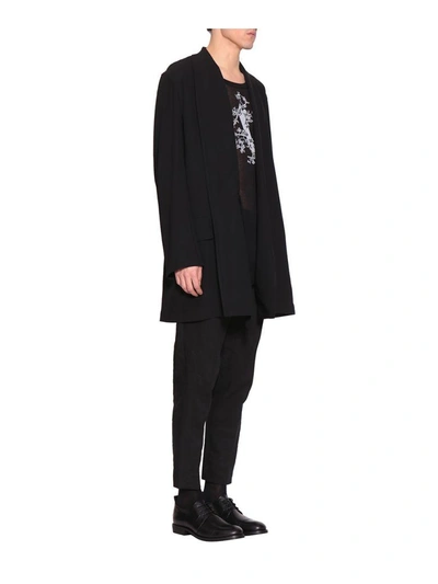 Shop Ann Demeulemeester Wool And Viscose Coat In Nero