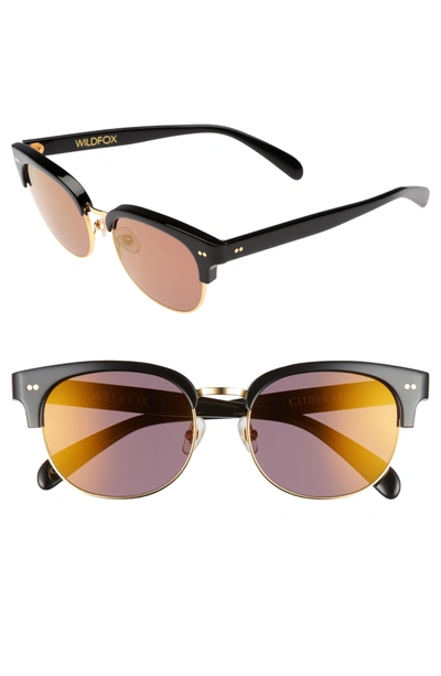 Shop Wildfox Clubhouse 50mm Semi-rimless Sunglasses In Black/ Gold